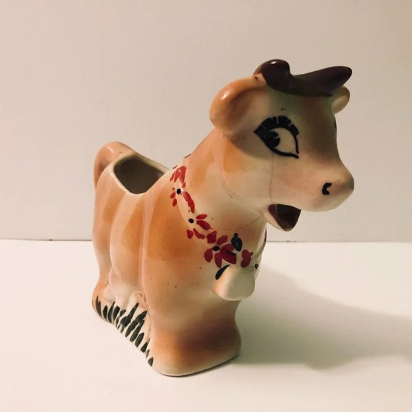 Vintage McMaster Pottery Cow Creamer Canada 7  Inch Long Flaws - Picture 3 of 16